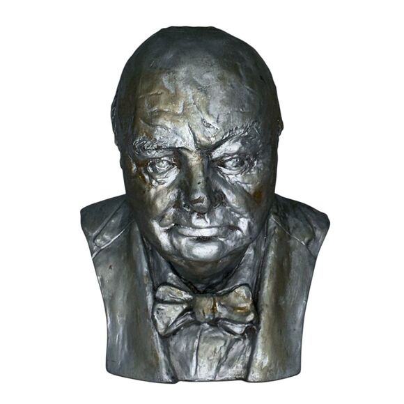 Winston Churchill Bronze Bust 5.5" (Marcus Replicas) England - Picture 1 of 6